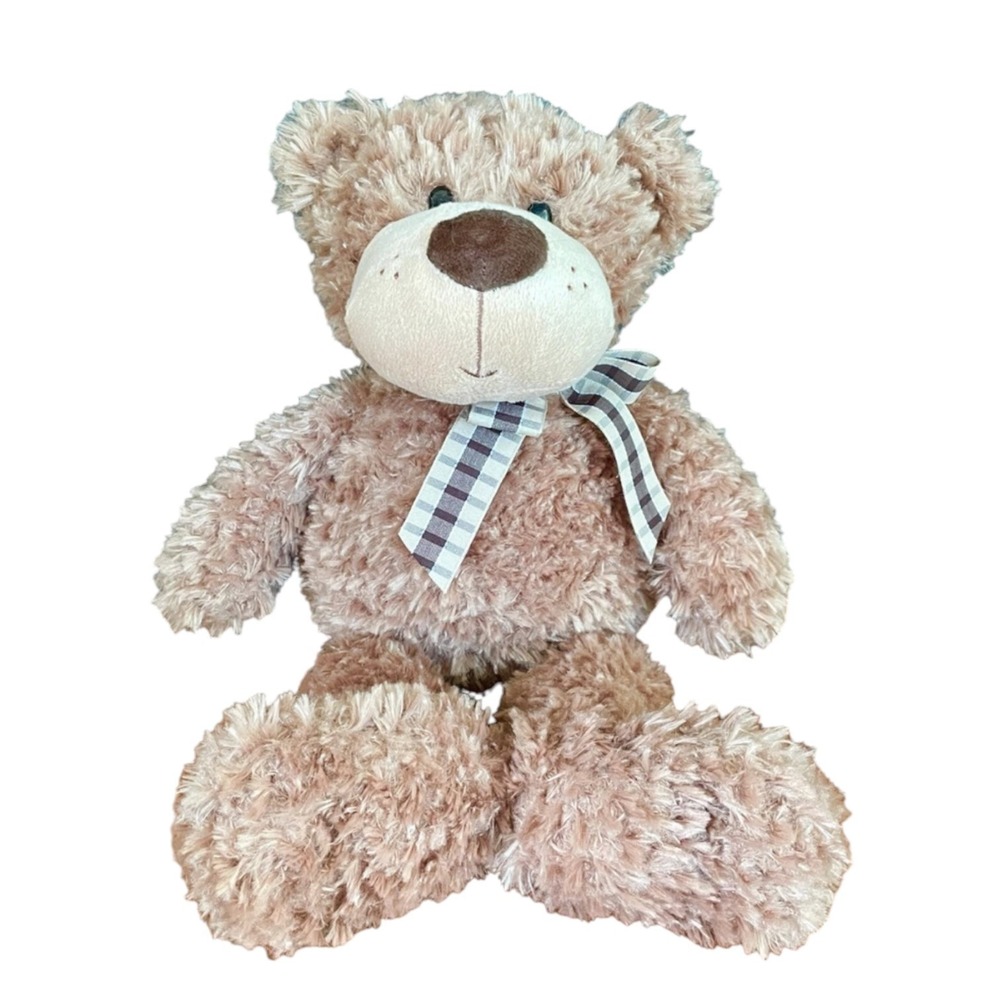 GANZ "Colton" Teddy Bear Plush Pre-Production Prototype Brown Gingham Bow